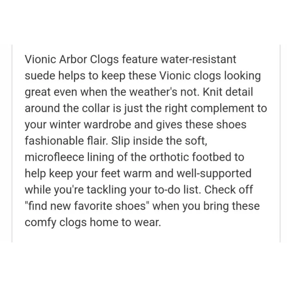 Vionic Arbor Water Resistant Suede Clog Womens Size - Picture 9 of 15